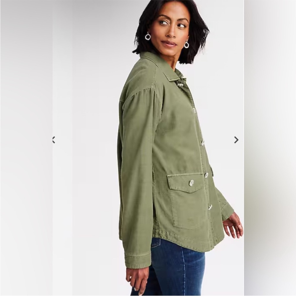 NWT J.Jill Oliver green jacket with rhinestone detail - Picture 4 of 11